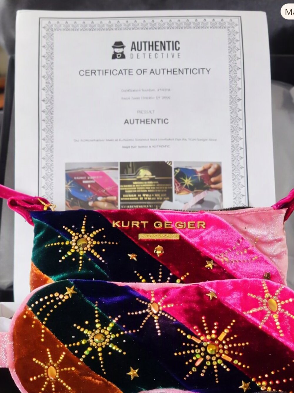 Kurt Geiger Velvet Starburst Sleep Mask & Pouch Set – Boutique Exclusive COA